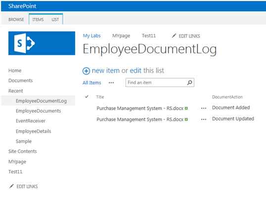 EmployeeDocumentLog list